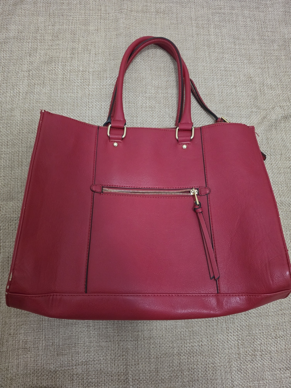 Classic Structured Tote Bag RED